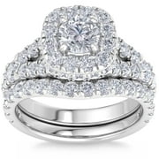 1.1 Ct Round Cut Engagement Rings - Stunning Lab Created Simulated Diamonds - 14K White Gold Plated - Prong Setting - Perfect for Proposals and Special Occasions - Gifts for Women's